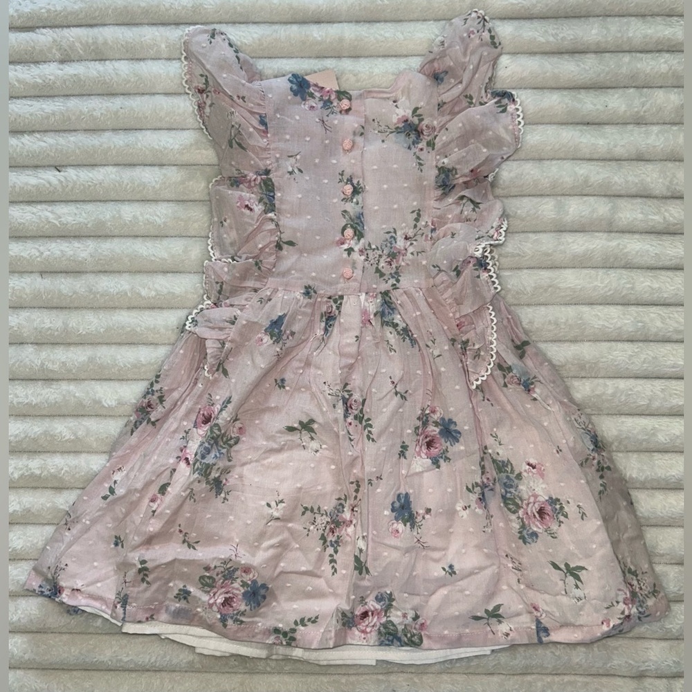 NWT Catherine Malandrino Mini Floral Pattern Ruffle Accent Dress- Size 3T - Picture 4 of 5